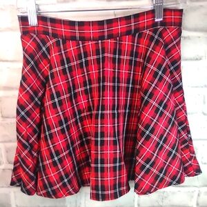 5 Plaid Red and Black Women's Skirt